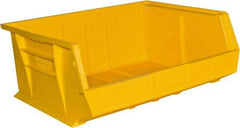 Durham - 14-5/8" Deep, Yellow Plastic Hang and Stack Bins - 7" High x 16-3/4" Wide x 14-5/8" Long - Exact Tool & Supply