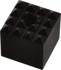 Fairlane - 1/2" Square, 10-32 Thread, 1/2" High, Fine Tooth Grade, Diamond Serration, High Speed Steel, Square Positioning Gripper - 0.03 x 45A° Chamfer, Black Oxide Finish - Exact Tool & Supply