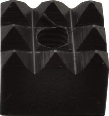 Fairlane - 1/2" Square, 10-32 Thread, 3/8" High, Coarse Tooth Grade, Diamond Serration, High Speed Steel, Square Positioning Gripper - 0.03 x 45A° Chamfer, Black Oxide Finish - Exact Tool & Supply
