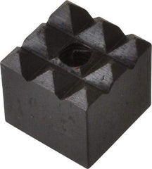 Fairlane - 1/2" Square, 10-32 Thread, 1/2" High, Coarse Tooth Grade, Diamond Serration, High Speed Steel, Square Positioning Gripper - 0.03 x 45A° Chamfer, Black Oxide Finish - Exact Tool & Supply