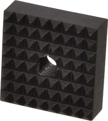 Fairlane - 1" Square, 1/4-28 Thread, 3/8" High, Fine Tooth Grade, Diamond Serration, High Speed Steel, Square Positioning Gripper - 0.03 x 45A° Chamfer, Black Oxide Finish - Exact Tool & Supply