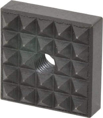 Fairlane - 1" Square, 1/4-28 Thread, 3/8" High, Coarse Tooth Grade, Diamond Serration, High Speed Steel, Square Positioning Gripper - 0.03 x 45A° Chamfer, Black Oxide Finish - Exact Tool & Supply