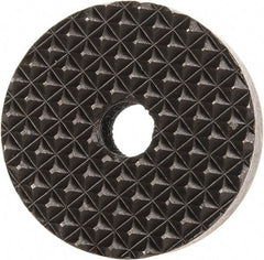 Fairlane - 1/4-28 Thread, 1" Diam, 3/8" High, Threaded, Extra Fine Tooth Grade Diamond Serration Tooth Pattern, High Speed Steel, Round Positioning Gripper - 3/16" Flat Width, Black Oxide Coated - Exact Tool & Supply