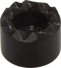Fairlane - 1/2" Diam, 3/8" High, No. 8 C Bore SHCS, Counterbored, Fine Tooth Grade Diamond Serration Tooth Pattern, High Speed Steel, Round Positioning Gripper - Black Oxide Coated - Exact Tool & Supply