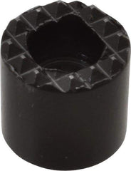 Fairlane - 1/2" Diam, 1/2" High, No. 8 C Bore SHCS, Counterbored, Extra Fine Tooth Grade Diamond Serration Tooth Pattern, High Speed Steel, Round Positioning Gripper - Black Oxide Coated - Exact Tool & Supply