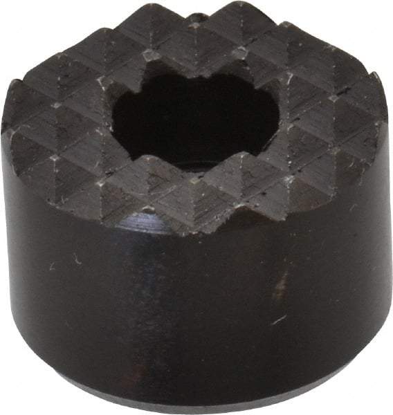 Fairlane - 3/4" Diam, 1/2" High, No. 10 C Bore SHCS, Counterbored, Fine Tooth Grade Diamond Serration Tooth Pattern, High Speed Steel, Round Positioning Gripper - Black Oxide Coated - Exact Tool & Supply