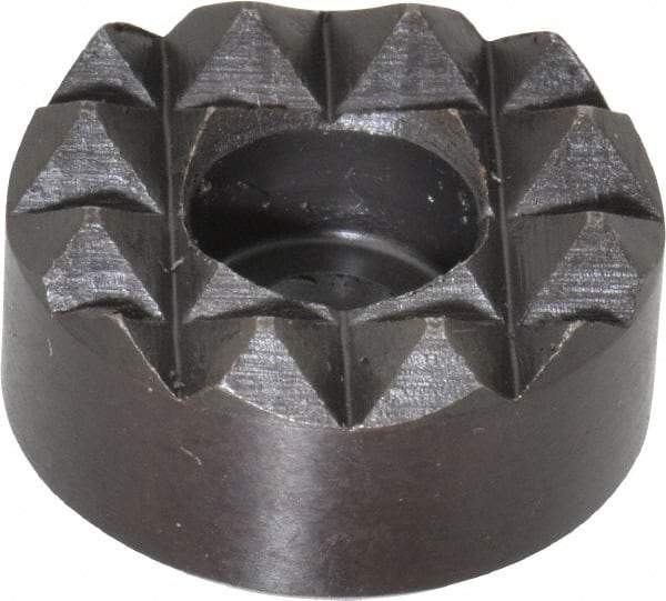 Fairlane - 3/4" Diam, 3/8" High, No. 10 C Bore SHCS, Counterbored, Coarse Tooth Grade Diamond Serration Tooth Pattern, High Speed Steel, Round Positioning Gripper - Black Oxide Coated - Exact Tool & Supply