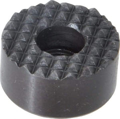 Fairlane - 1" Diam, 1/2" High, 1/4 C Bore SHCS, Counterbored, Fine Tooth Grade Diamond Serration Tooth Pattern, High Speed Steel, Round Positioning Gripper - Black Oxide Coated - Exact Tool & Supply