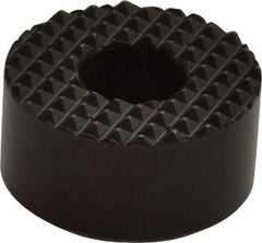Fairlane - 1" Diam, 1/2" High, 1/4 C Bore SHCS, Counterbored, Extra Fine Tooth Grade Diamond Serration Tooth Pattern, High Speed Steel, Round Positioning Gripper - Black Oxide Coated - Exact Tool & Supply