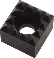 Fairlane - 1/2" Square, 3/8" High, #10 C Bore SHCS Size, Fine Tooth Grade, Diamond Serration, High Speed Steel, Square Positioning Gripper - 0.03 x 45A° Chamfer, 1/4" Counterbore Depth, Black Oxide Finish - Exact Tool & Supply