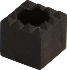 Fairlane - 1/2" Square, 1/2" High, #10 C Bore SHCS Size, Fine Tooth Grade, Diamond Serration, High Speed Steel, Square Positioning Gripper - 0.03 x 45A° Chamfer, 1/4" Counterbore Depth, Black Oxide Finish - Exact Tool & Supply
