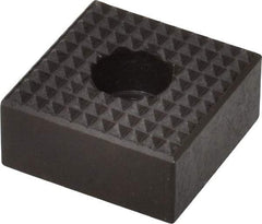 Fairlane - 1" Square, 1/2" High, 1/4 C Bore SHCS Size, Extra Fine Tooth Grade, Diamond Serration, High Speed Steel, Square Positioning Gripper - 0.03 x 45A° Chamfer, 5/16" Counterbore Depth, Black Oxide Finish - Exact Tool & Supply