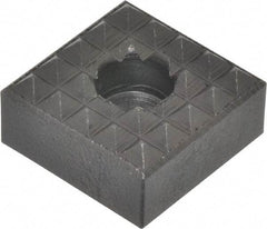 Fairlane - 1" Square, 1/2" High, 1/4 C Bore SHCS Size, Coarse Tooth Grade, Diamond Serration, High Speed Steel, Square Positioning Gripper - 0.03 x 45A° Chamfer, 5/16" Counterbore Depth, Black Oxide Finish - Exact Tool & Supply