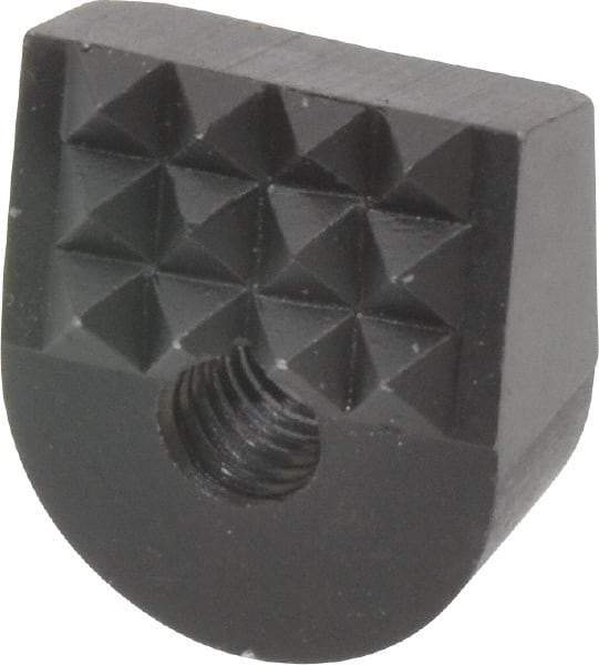 Fairlane - Fine 10-32 High Speed Steel Angled Positioning Gripper - Black Oxide Finish, 3/8" High, 9/16" Wide, 0.65" Top Length, 0.6" Bottom Length, 15° Gripping Angle, 0.03 x 45° Chamfer - Exact Tool & Supply