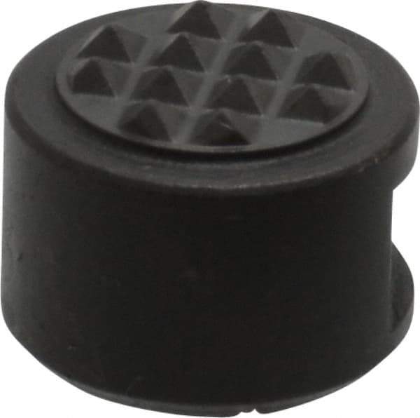 Fairlane - 10-32 Thread, 1/2" Diam, 3/8" High, Threaded, Extra Fine Tooth Grade Diamond Serration Tooth Pattern, Carbide Tipped, Round Positioning Gripper - 3/16" Flat Width, Uncoated - Exact Tool & Supply