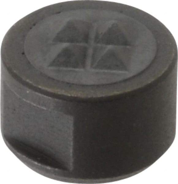 Fairlane - 10-32 Thread, 1/2" Diam, 3/8" High, Threaded, 4-Point Tooth Grade Diamond Serration Tooth Pattern, Carbide Tipped, Round Positioning Gripper - 3/16" Flat Width, Uncoated - Exact Tool & Supply