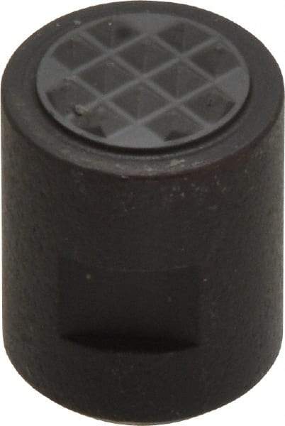 Fairlane - 10-32 Thread, 1/2" Diam, 0.651" High, Threaded, Extra Fine Tooth Grade Diamond Serration Tooth Pattern, Carbide Tipped, Round Positioning Gripper - 3/16" Flat Width, Uncoated - Exact Tool & Supply