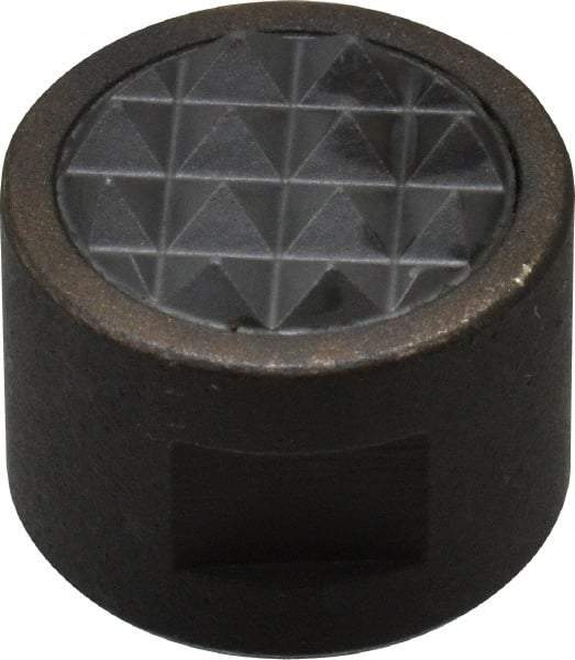 Fairlane - 1/4-28 Thread, 5/8" Diam, 1/2" High, Threaded, Fine Tooth Grade Diamond Serration Tooth Pattern, Carbide Tipped, Round Positioning Gripper - 3/16" Flat Width, Uncoated - Exact Tool & Supply
