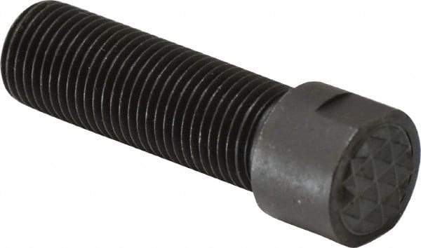 Fairlane - Serrated Tooth, 1/2-20, 3/16" Internal Hex, 1-1/2" Shank Length, 1-1/2" Thread Length, Black Oxide Finish, Round Head, Adjustable Positioning Gripper - 1/2" Pad Diam, 5/8" Hex, 1/4" Head Height, Fine Tooth Grade - Exact Tool & Supply