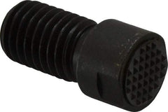 Fairlane - Serrated Tooth, 5/8-11, 1/4" Internal Hex, 1" Shank Length, 1" Thread Length, Black Oxide Finish, Round Head, Adjustable Positioning Gripper - 5/8" Pad Diam, 3/4" Hex, 1/4" Head Height, Extra Fine Tooth Grade - Exact Tool & Supply