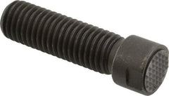 Fairlane - Serrated Tooth, 5/8-11, 1/4" Internal Hex, 2" Shank Length, 2" Thread Length, Black Oxide Finish, Round Head, Adjustable Positioning Gripper - 5/8" Pad Diam, 3/4" Hex, 1/4" Head Height, Extra Fine Tooth Grade - Exact Tool & Supply
