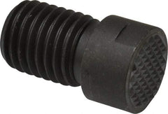 Fairlane - Serrated Tooth, 3/4-10, 5/16" Internal Hex, 1" Shank Length, 1" Thread Length, Black Oxide Finish, Round Head, Adjustable Positioning Gripper - 3/4" Pad Diam, 7/8" Hex, 1/4" Head Height, Extra Fine Tooth Grade - Exact Tool & Supply