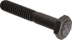 Fairlane - Serrated Tooth, 1/4-20, 1-1/2" Shank Length, 7/8" Thread Length, Black Oxide Finish, Hex Head, Adjustable Positioning Gripper - 5/16" Pad Diam, 7/16" Hex, 13/64" Head Height, Extra Fine Tooth Grade - Exact Tool & Supply