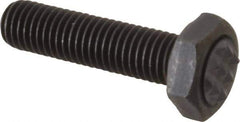 Fairlane - Serrated Tooth, 1/4-28, 1" Shank Length, 7/8" Thread Length, Black Oxide Finish, Hex Head, Adjustable Positioning Gripper - 5/16" Pad Diam, 7/16" Hex, 13/64" Head Height, Extra Fine Tooth Grade - Exact Tool & Supply