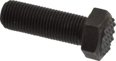 Fairlane - Serrated Tooth, 1/2-20, 1-1/2" Shank Length, 1-1/2" Thread Length, Black Oxide Finish, Hex Head, Adjustable Positioning Gripper - 5/8" Pad Diam, 3/4" Hex, 23/64" Head Height, Fine Tooth Grade - Exact Tool & Supply