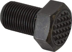 Fairlane - Serrated Tooth, 5/8-18, 1" Shank Length, 1" Thread Length, Black Oxide Finish, Hex Head, Adjustable Positioning Gripper - 3/4" Pad Diam, 15/16" Hex, 7/16" Head Height, Fine Tooth Grade - Exact Tool & Supply