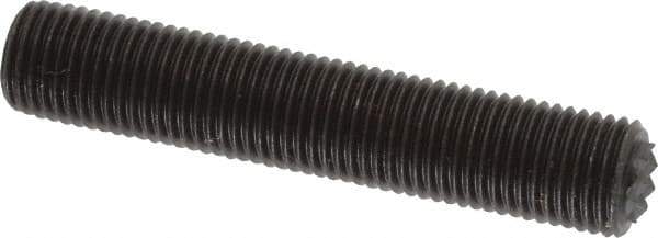 Fairlane - Serrated Tooth, 3/8-24, 3/16" Internal Hex, 2" Thread Length, Black Oxide Finish, Fully Threaded, Adjustable Positioning Gripper - 1/4" Pad Diam, Extra Fine Tooth Grade - Exact Tool & Supply