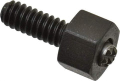 Fairlane - 10-24, 1/2" Thread Length, 5/32" Ball Diam, Serrated Ball Pad Surface, Alloy Steel, Black Oxide, Hex Head, Swivel Action Gripper Assemblies - 5/16" Head Height, 3/8" Hex, 5/32" Contact Diam, High Speed Steel Ball - Exact Tool & Supply
