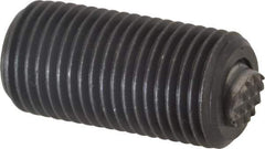 Fairlane - 1/2-20, 1" Thread Length, 9/32" Ball Diam, Serrated Ball Pad Surface, Alloy Steel, Black Oxide, Threaded, Swivel Action Gripper Assemblies - 1/4" Contact Diam, High Speed Steel Ball - Exact Tool & Supply