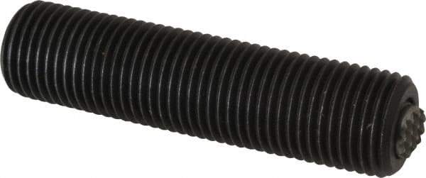 Fairlane - 1/2-20, 2" Thread Length, 9/32" Ball Diam, Serrated Ball Pad Surface, Alloy Steel, Black Oxide, Threaded, Swivel Action Gripper Assemblies - 1/4" Contact Diam, High Speed Steel Ball - Exact Tool & Supply