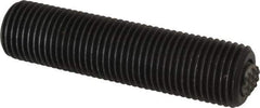 Fairlane - 1/2-20, 2" Thread Length, 9/32" Ball Diam, Serrated Ball Pad Surface, Alloy Steel, Black Oxide, Threaded, Swivel Action Gripper Assemblies - 1/4" Contact Diam, High Speed Steel Ball - Exact Tool & Supply