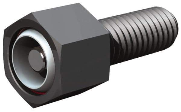 Fairlane - 3/4-10, 1" Thread Length, 7/8" Ball Diam, Alloy Steel, Hex Head, Swivel Action Gripper Assemblies - 3/4" Head Height, 1-1/8" Hex, Stainless Steel Ball - Exact Tool & Supply
