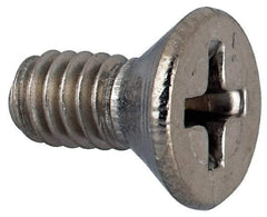 Value Collection - #8-32 UNC, 3/8" OAL Phillips Drive Machine Screw - Flat Head, Grade 316 Stainless Steel, Uncoated, Without Washer - Exact Tool & Supply