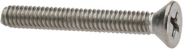 Value Collection - #8-32 UNC, 1-1/4" OAL Phillips Drive Machine Screw - Flat Head, Grade 316 Stainless Steel, Uncoated, Without Washer - Exact Tool & Supply