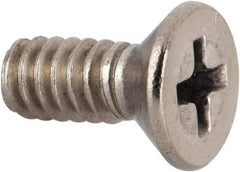 Value Collection - #10-24 UNC, 1/2" OAL Phillips Drive Machine Screw - Flat Head, Grade 316 Stainless Steel, Uncoated, Without Washer - Exact Tool & Supply