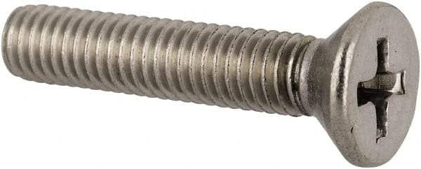 Value Collection - #10-32 UNF, 1" OAL Phillips Drive Machine Screw - Flat Head, Grade 316 Stainless Steel, Uncoated, Without Washer - Exact Tool & Supply