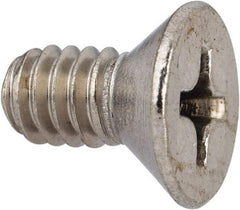 Value Collection - 1/4-20 UNC, 1/2" OAL Phillips Drive Machine Screw - Flat Head, Grade 316 Stainless Steel, Uncoated, Without Washer - Exact Tool & Supply