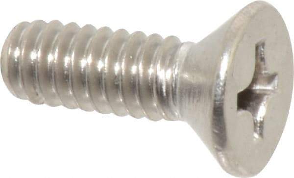 Value Collection - 1/4-20 UNC, 3/4" OAL Phillips Drive Machine Screw - Flat Head, Grade 316 Stainless Steel, Uncoated, Without Washer - Exact Tool & Supply