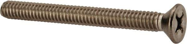 Value Collection - 1/4-20 UNC, 2-1/2" OAL Phillips Drive Machine Screw - Flat Head, Grade 316 Stainless Steel, Uncoated, Without Washer - Exact Tool & Supply