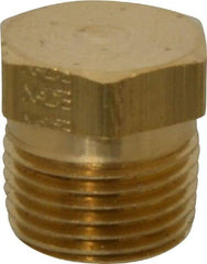 Eaton - 3/8 Male Thread, Brass Industrial Pipe Hex Head Plug - MNPTF, 1,200 psi - Exact Tool & Supply