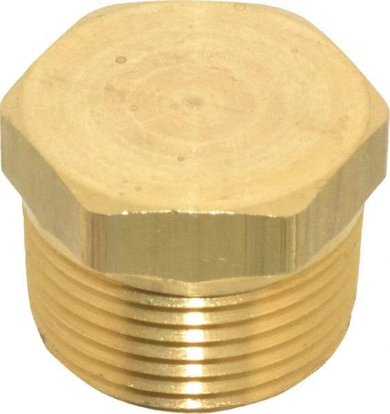 Eaton - 3/4 Male Thread, Brass Industrial Pipe Hex Head Plug - MNPTF, 1,200 psi - Exact Tool & Supply