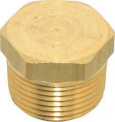 Eaton - 3/4 Male Thread, Brass Industrial Pipe Hex Head Plug - MNPTF, 1,200 psi - Exact Tool & Supply