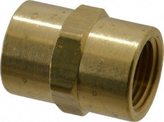 Eaton - 1/2 Female Thread, Brass Industrial Pipe Coupling - FNPTF, 1,200 psi - Exact Tool & Supply