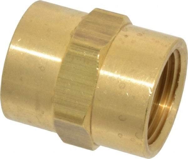 Eaton - 3/4 Female Thread, Brass Industrial Pipe Coupling - FNPTF, 1,200 psi - Exact Tool & Supply