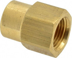 Eaton - 3/8 x 1/4 Female Thread, Brass Industrial Pipe Coupling - FNPTF, 1,200 psi - Exact Tool & Supply