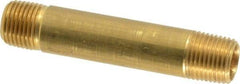 Eaton - 1/8 Male Thread, Brass Industrial Pipe Long Nipple - MNPTF, 1,200 psi - Exact Tool & Supply